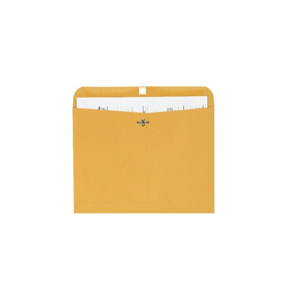 Quality Park Redi-File Clasp Envelopes, 9in x 12in, Brown, Box Of 100