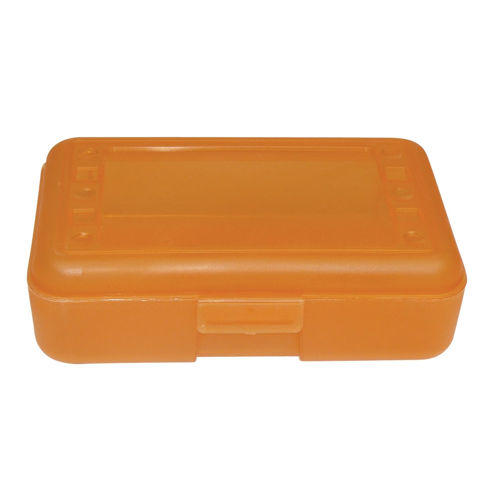 Romanoff Products Pencil Boxes, 8 1/2inH x 5 1/2inW x 2 1/2inD, Tangerine, Pack Of 12