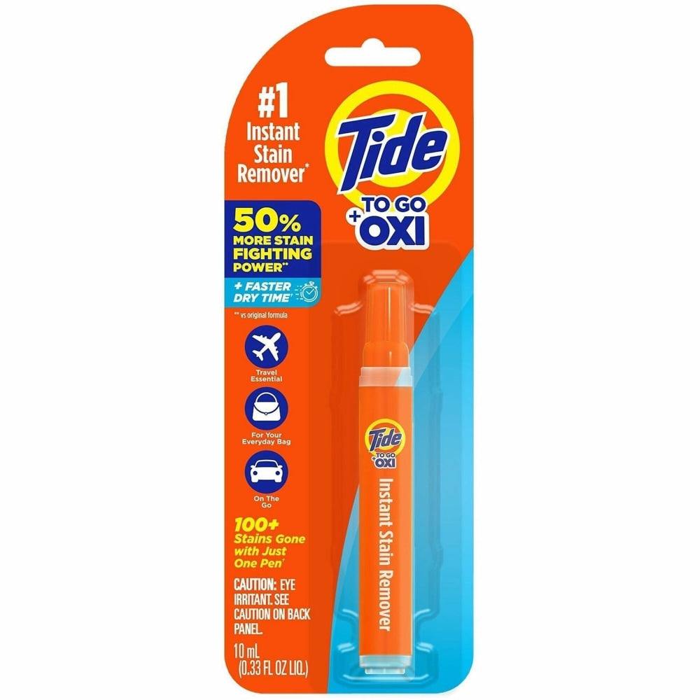 Tide To Go Stain Remover Pen - Tide To Go Stain Remover Pen - 0.34 oz (0.02 lb) - Phosphate-free, Machine Washable, Bleach-free - Orange - 1 Each