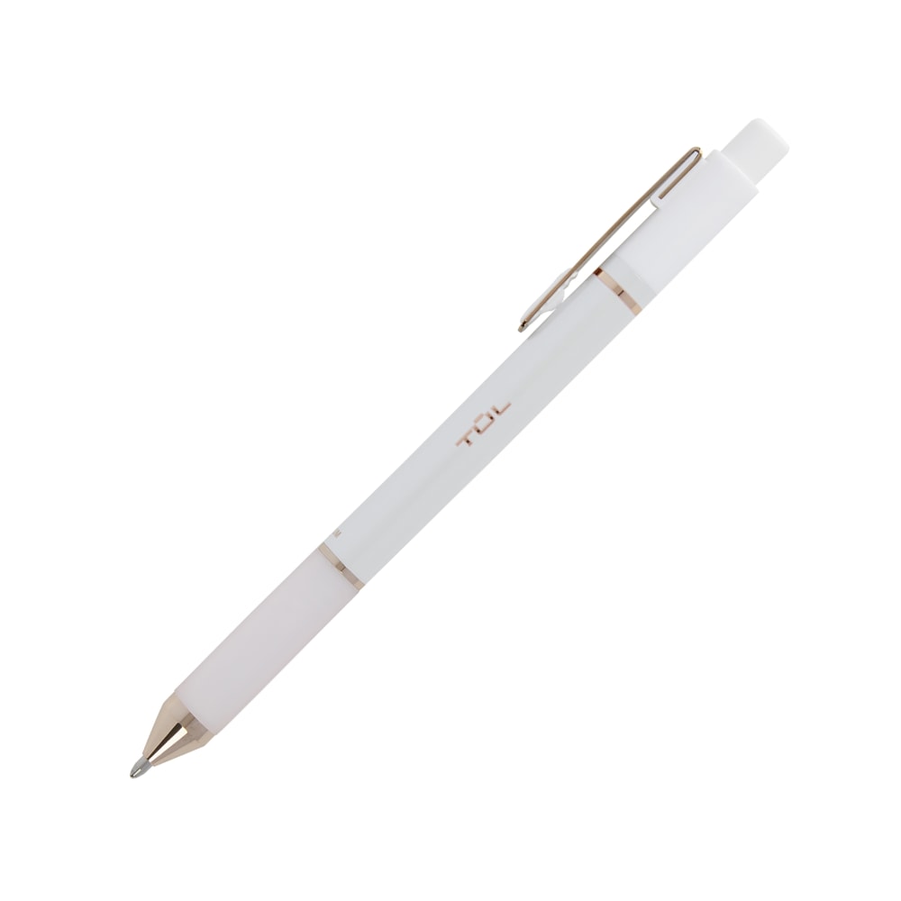 TUL GL Series Retractable Gel Pens, Mixed Metals, Medium Point, 0.7 mm, Pearl White Barrel, Blue Ink