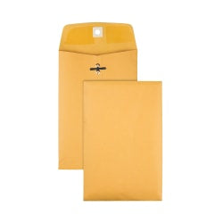Office Depot Brand 6-1/2in x 9-1/2in Manila Envelopes, Clasp Closure, Brown Kraft, Box Of 100
