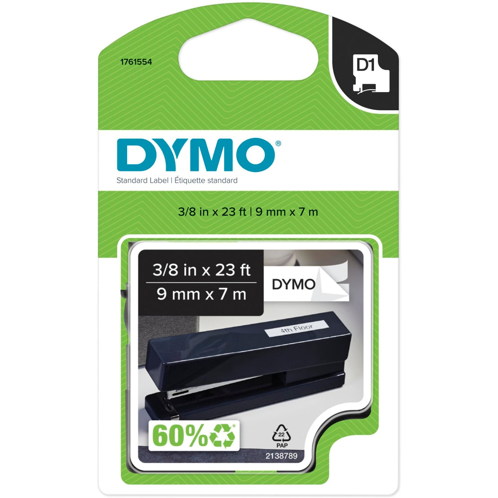 DYMO D1 41913 Black-On-White Tape, Water-Resistant, 0.38in x 23ft
