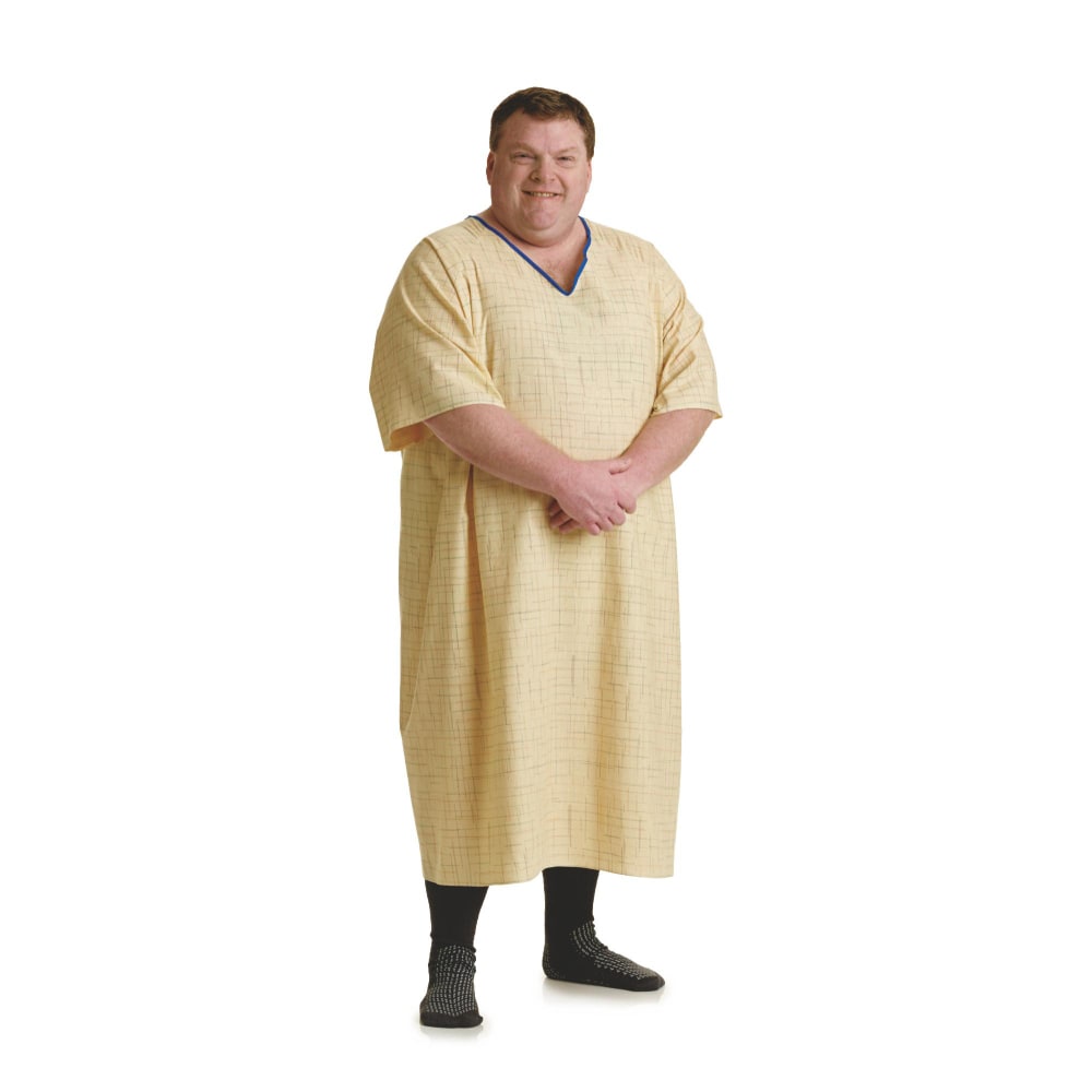 Medline Deluxe Cut Patient Gowns, 10X, Spectrum Yellow, Pack Of 12