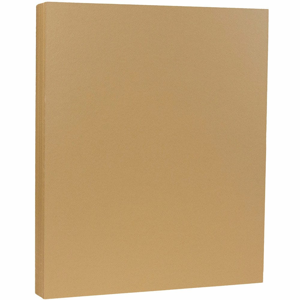 JAM Paper Card Stock, Tan, Letter (8.5in x 11in), 80 Lb, Pack Of 50