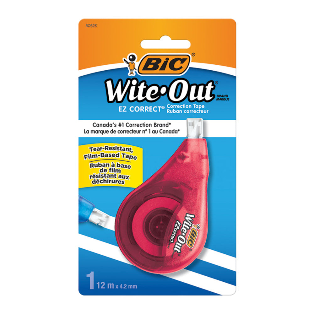 BIC Wite-Out EZ Correct Correction Tape, No Dry Time, Tear Resistant Tape, White, 1-Count