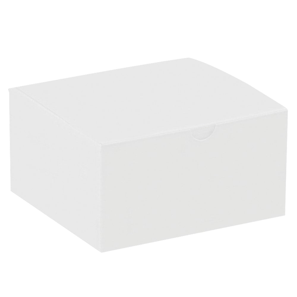 Partners Brand Gift Boxes, 5inL x 5inW x 3inH, 100% Recycled, White, Case Of 100