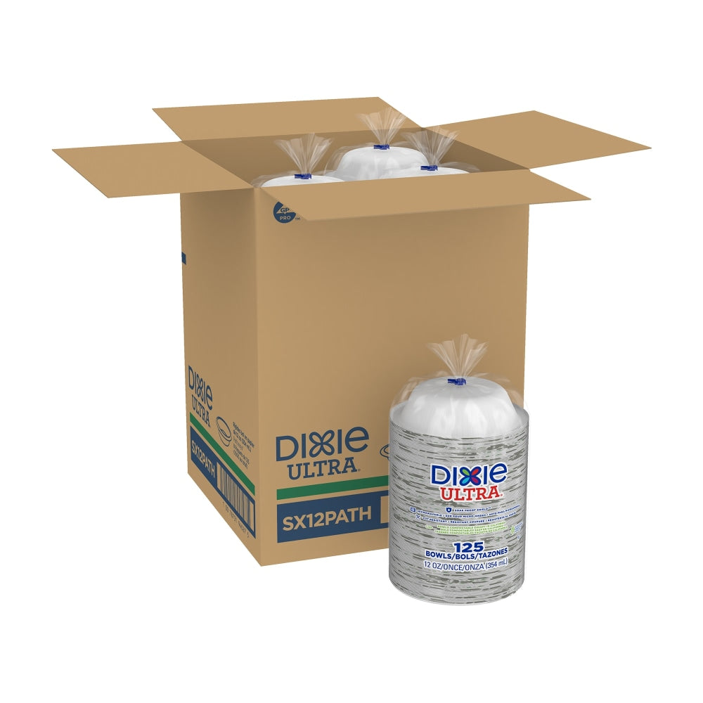 Dixie Ultra 12 oz Heavy-Weight Paper Bowls, Pathways Design, 1,000 Count (125 Bowls per Pack, 8 Packs per Case)
