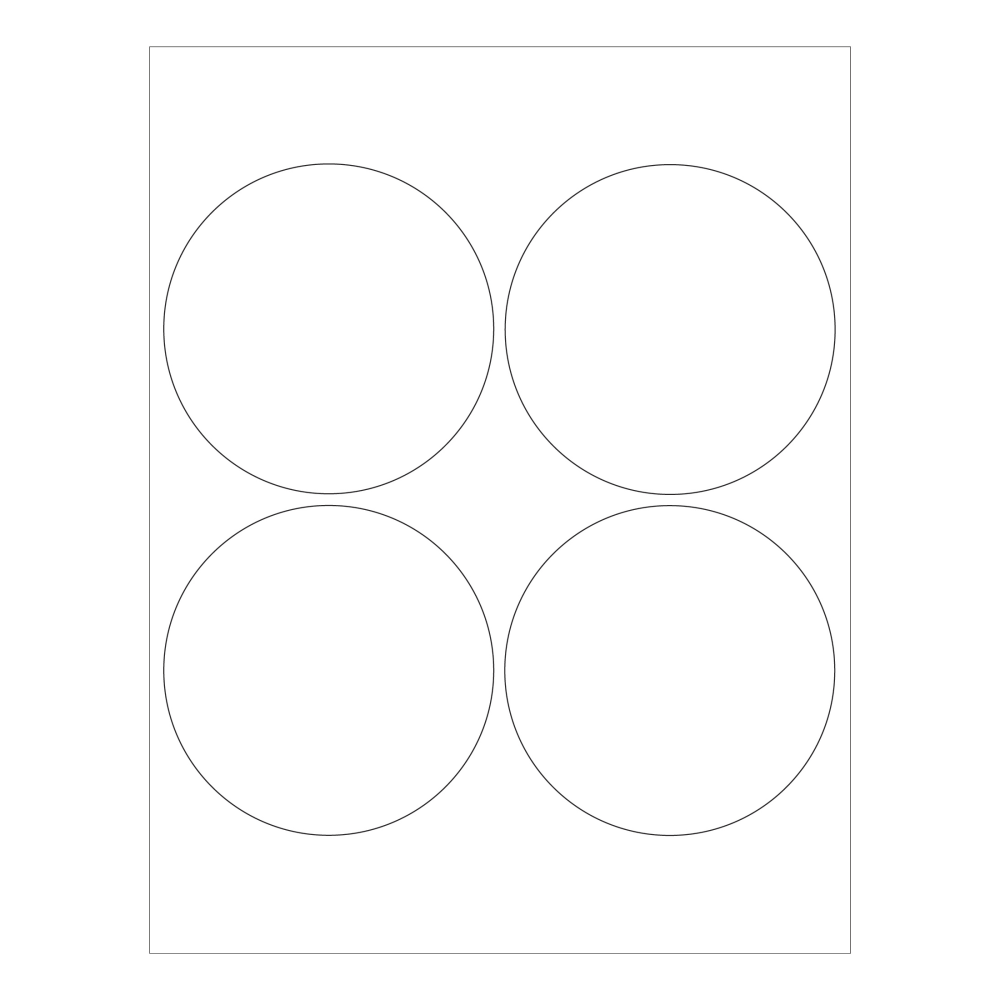 Tape Logic Round Glossy Labels For Laser Printers, LL305, 4in, White, Pack Of 400 Labels