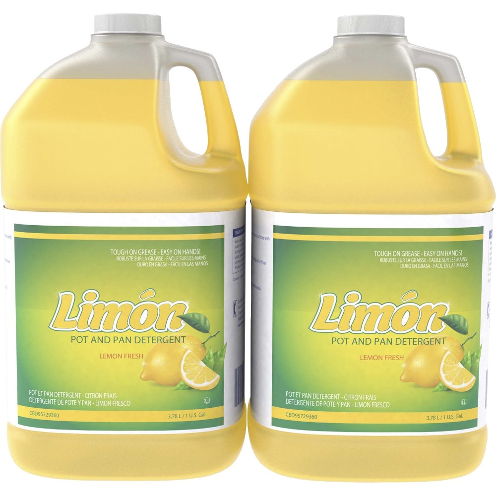 Diversey Limon Pot And Pan Detergent, Ready-To-Use/Concentrate, 128 fl oz , Lemon Fresh Scent, Case of 2 - CBD95729360