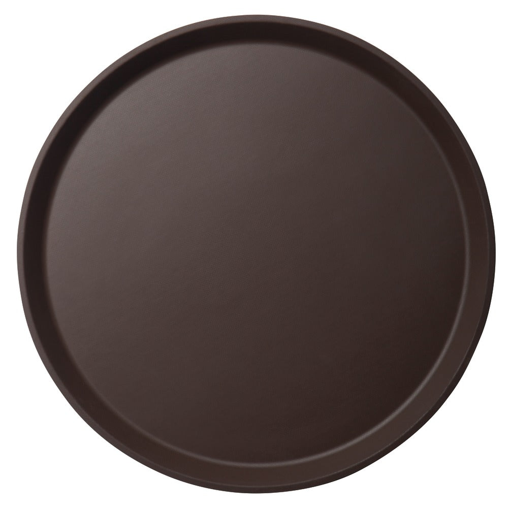 Cambro Round Polytread Trays, 14in, Tavern Tan, Set Of 12 Trays