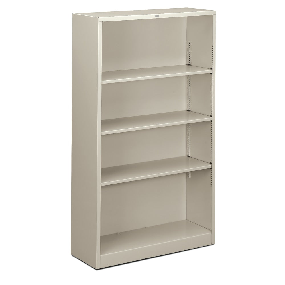 HON Brigade Steel Modular Shelving Bookcase, 4 Shelves, 60inH x 34-1/2inW x 12-5/8inD, Light Gray