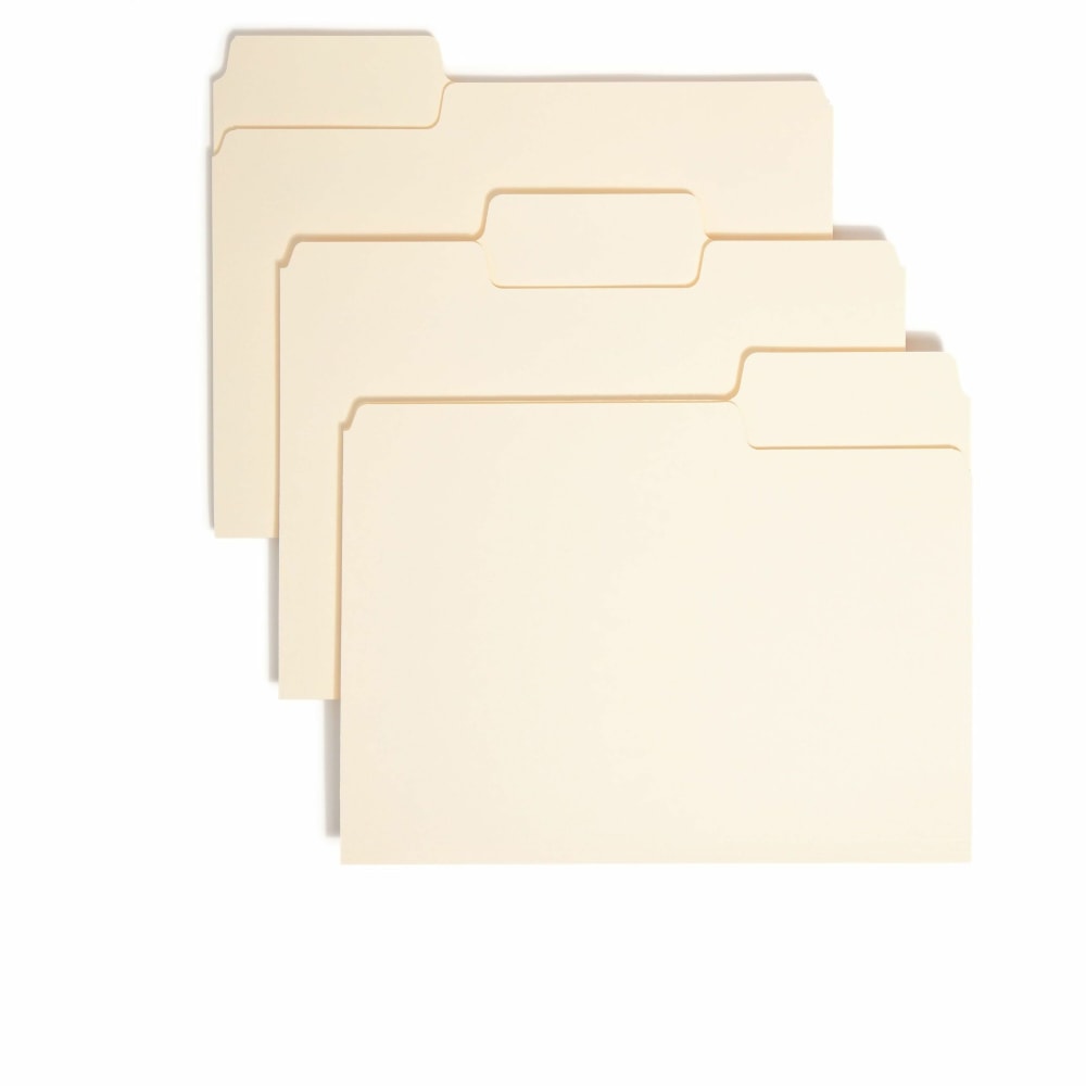 Smead SuperTab File Folders, Letter Size, 1/3 Cut, Manila, Box Of 100