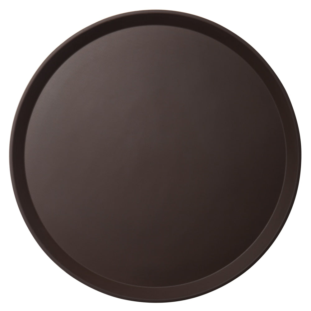 Cambro Round Polytread Trays, 16in, Tavern Tan, Set Of 12 Trays