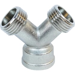 Certified Appliance Accessories Wye Fitting - 3in - Silver, Nickel - Nickel Plated Brass