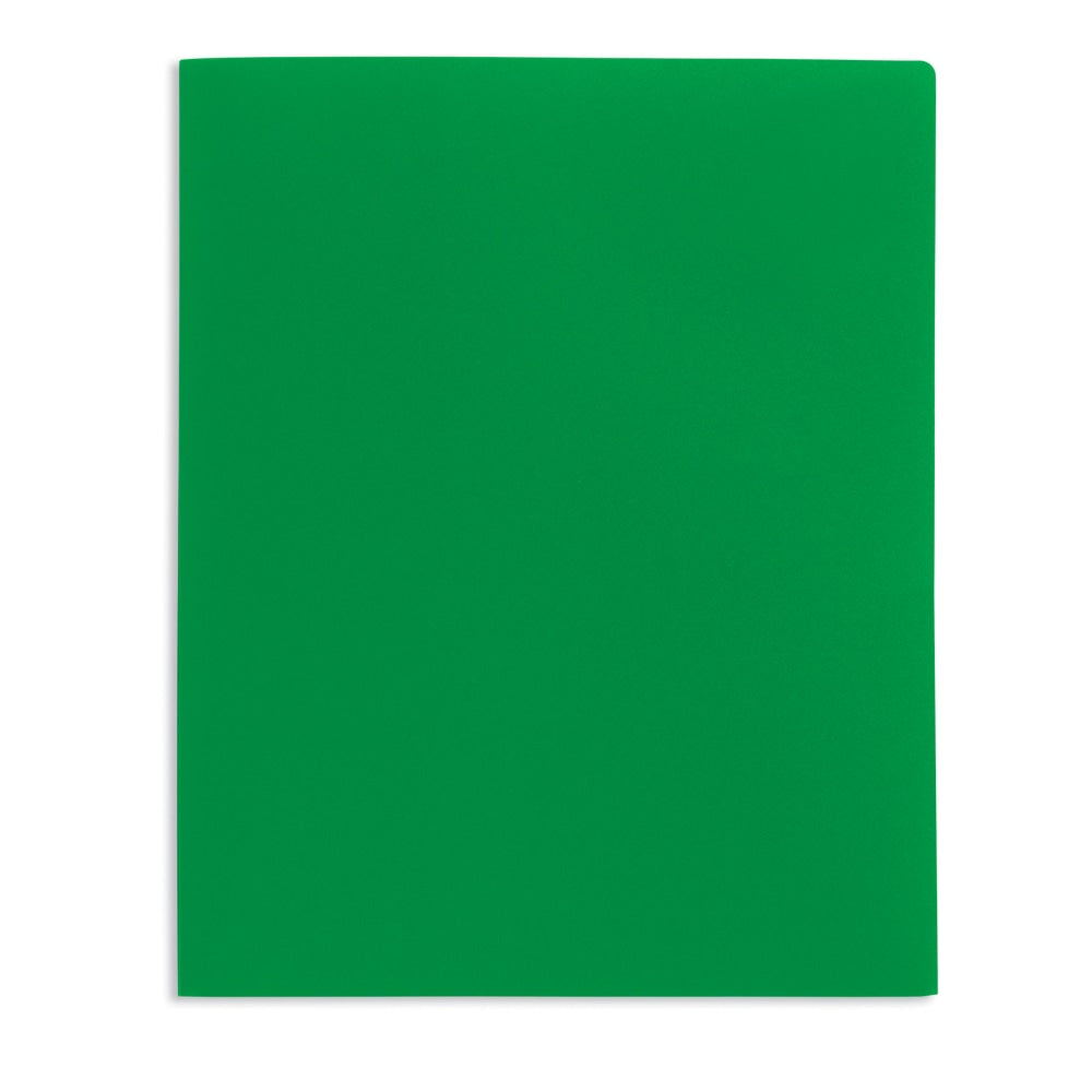 Office Depot Brand School-Grade 2-Pocket Poly Folder, Letter Size, Green