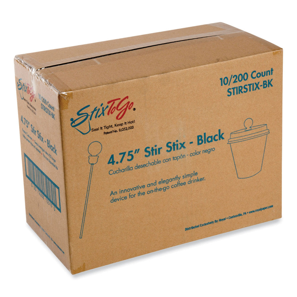 AmerCareRoyal Beverage Plugs, Black, Case Of 2,000 Plugs