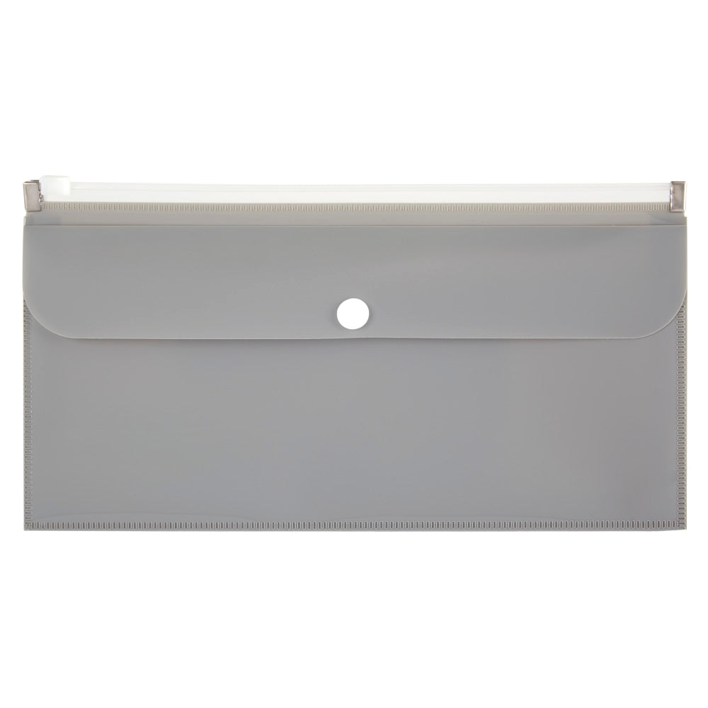 Office Depot Brand 2-Pocket Envelope, 1-1/4in Expansion, Check Size, Gray