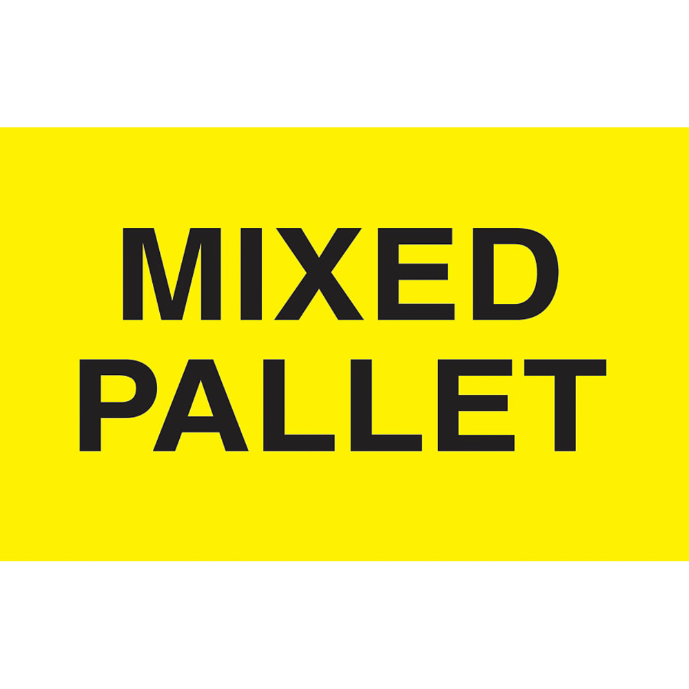 Tape Logic Preprinted Special Handling Labels, DL2481, "Mixed Pallet", 5in x 3in, Bright Yellow, Roll Of 500