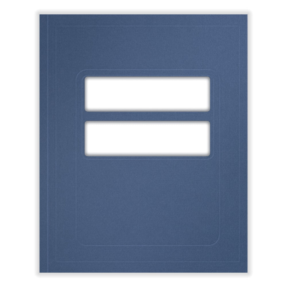 ComplyRight Tax Presentation Folder, Double Windows, Midnight Blue, 8-3/4in x 11-1/4in, Pack of 50