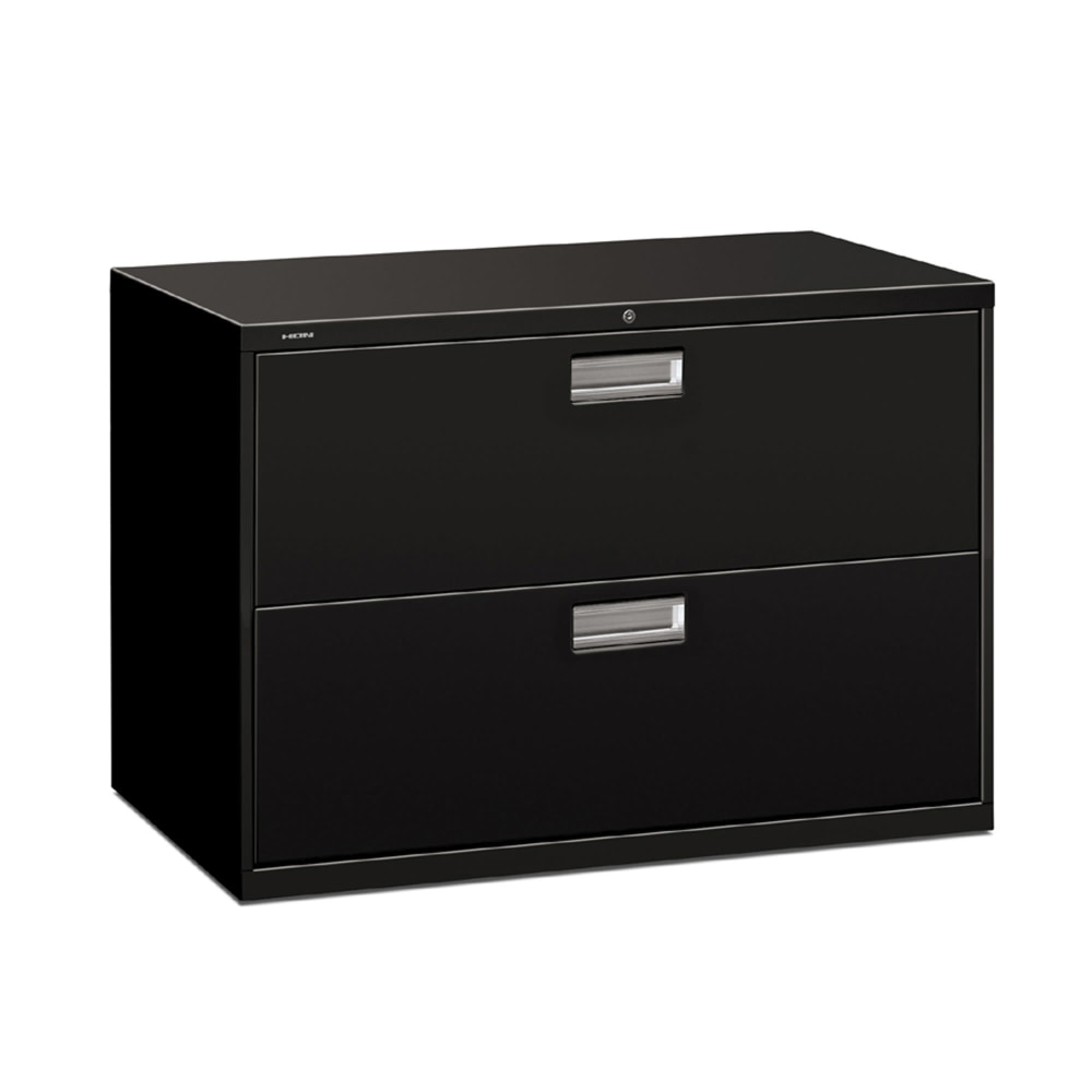 HON Brigade 600 42inW x 18inD Lateral 2-Drawer File Cabinet, Black