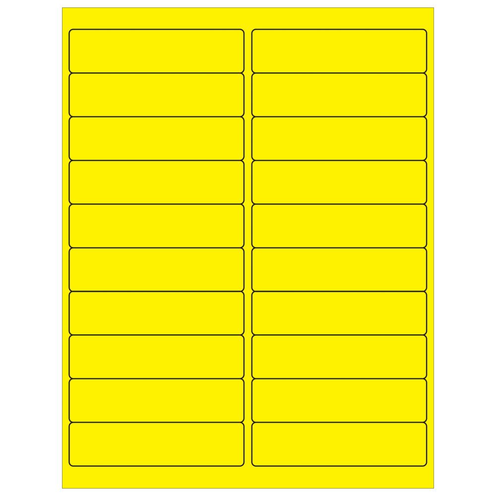 Tape Logic Permanent Labels, LL177YE, Rectangle, 4in x 1in, Fluorescent Yellow, Case Of 2,000