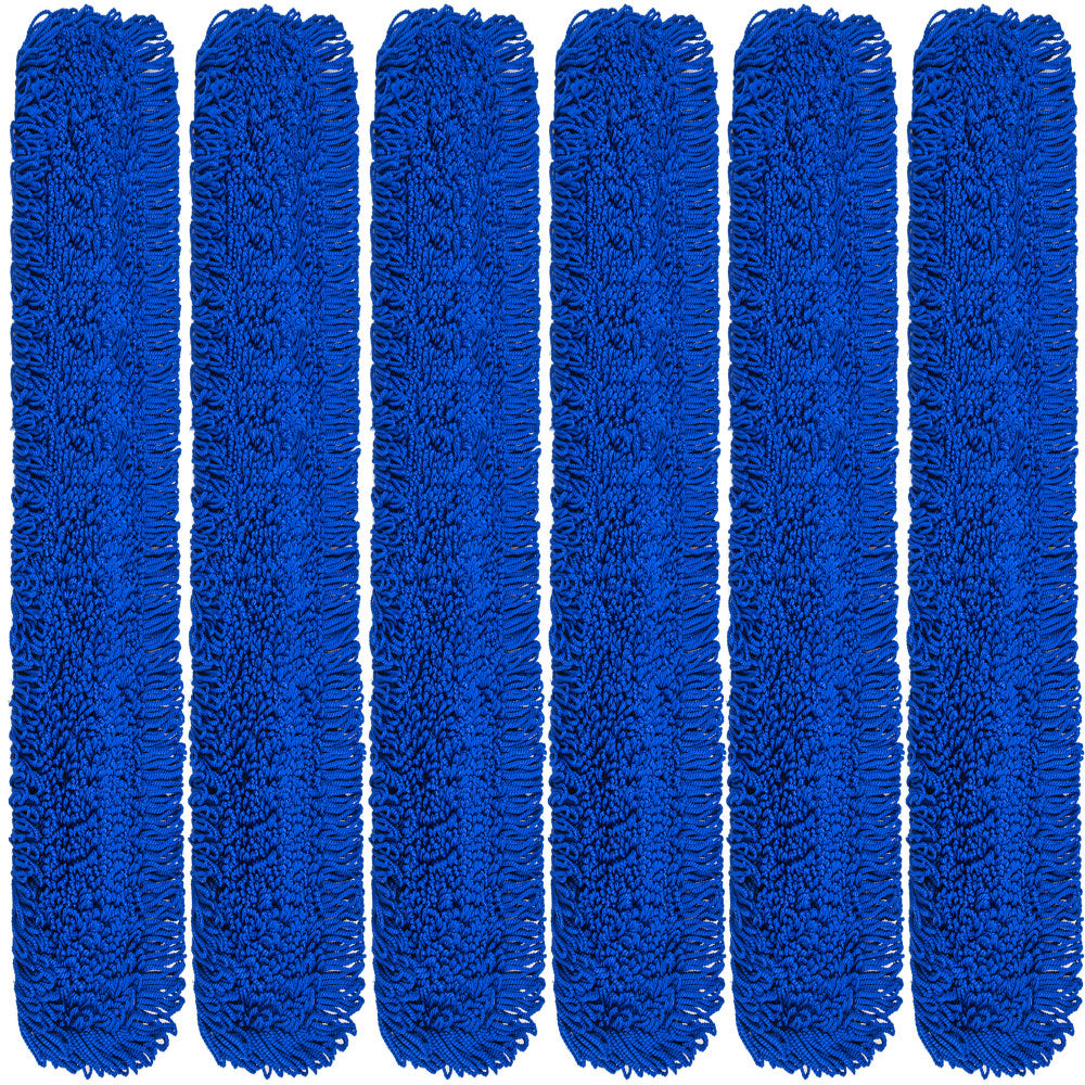 Gritt Commercial Microfiber Looped Dust Mop Pad Head, 60in, Blue, Pack Of 6 Pad Heads