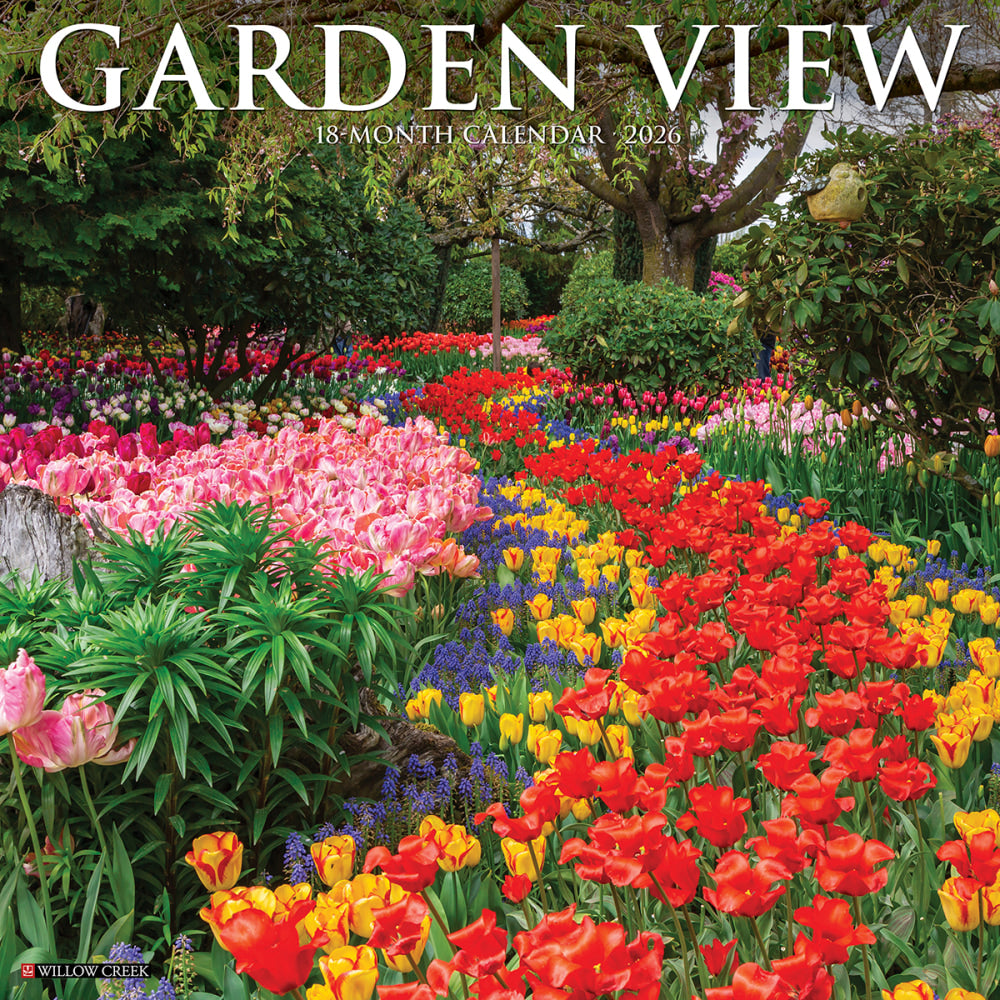 2026 Willow Creek Press Scenic Monthly Wall Calendar, 12in x 12in, Garden View, January To December, 51207