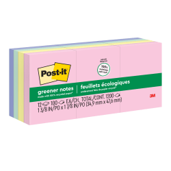 Post-it Greener 100% Recycled Paper Notes, 1.38 x 1.88 in, 12 Mini Sticky Note Pads, School Supplies and Office Products, Sweet Sprinkles
