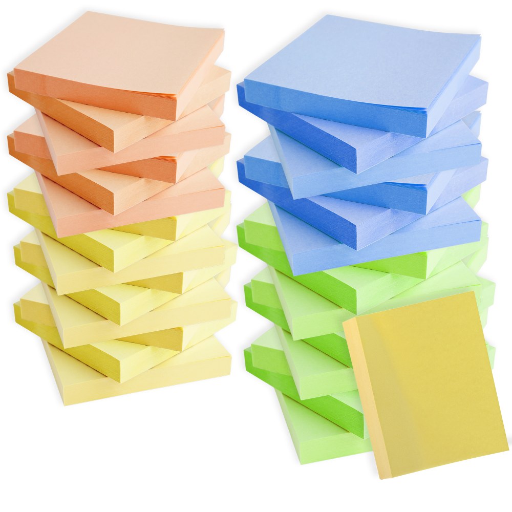 Trailmaker Sticky Notes, 10,000 Total Notes, Case Of 100 Pads, 2-15/16in x 2-13/16in, Assorted Colors, 100 Sheets Per Pad