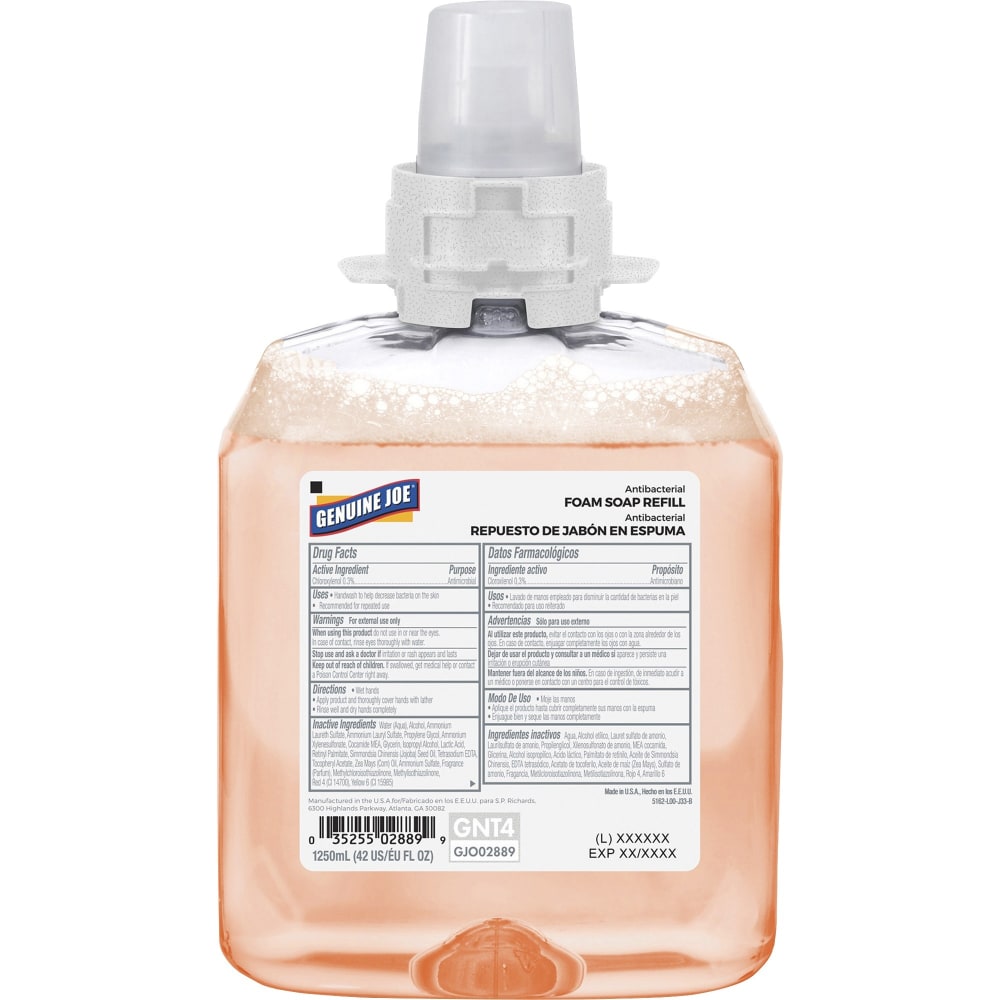 Genuine Joe Antibacterial Foam Soap Refill - Orange Blossom Scent - 1.32 quart - Bacteria Remover - Hand, Skin - Antibacterial - Orange - 1 Each