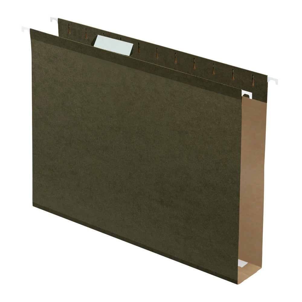 Pendaflex Premium Reinforced Extra-Capacity Hanging File Folders, 2in Expansion, Letter Size, Green, Pack Of 25 Folders