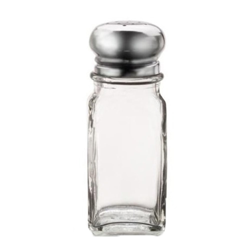 Vollrath Traex Dripcut Square Salt And Pepper Shakers, 2 Oz, Clear, Case Of 12 Shakers
