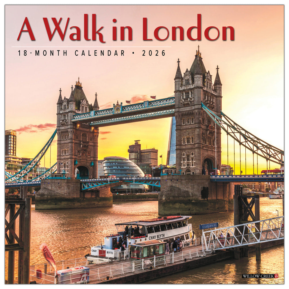 2026 Willow Creek Press Art & Design Monthly Wall Calendar, 12in x 12in, A Walk in London, January To December, 49754