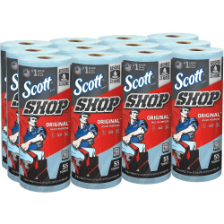 Scott Shop 1-Ply Paper Towels, 55 Sheets Per Roll, Pack Of 12 Rolls