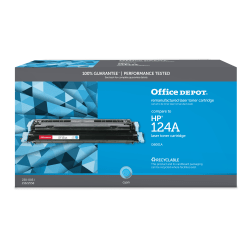 Office Depot Remanufactured Cyan Toner Cartridge Replacement For HP 124A