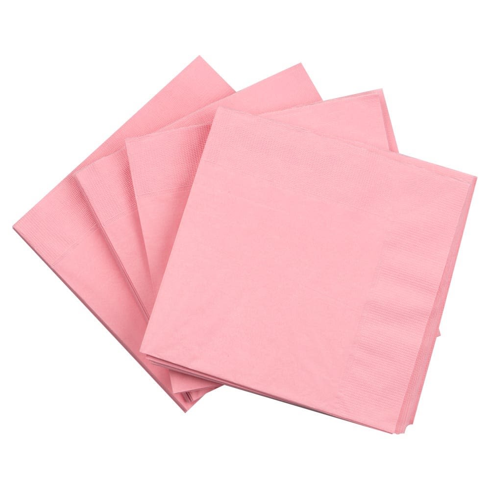 JAM PAPER Medium Lunch Napkins - 6 1/2 x 6 1/2 - Baby Pink Pastel - 40/Pack