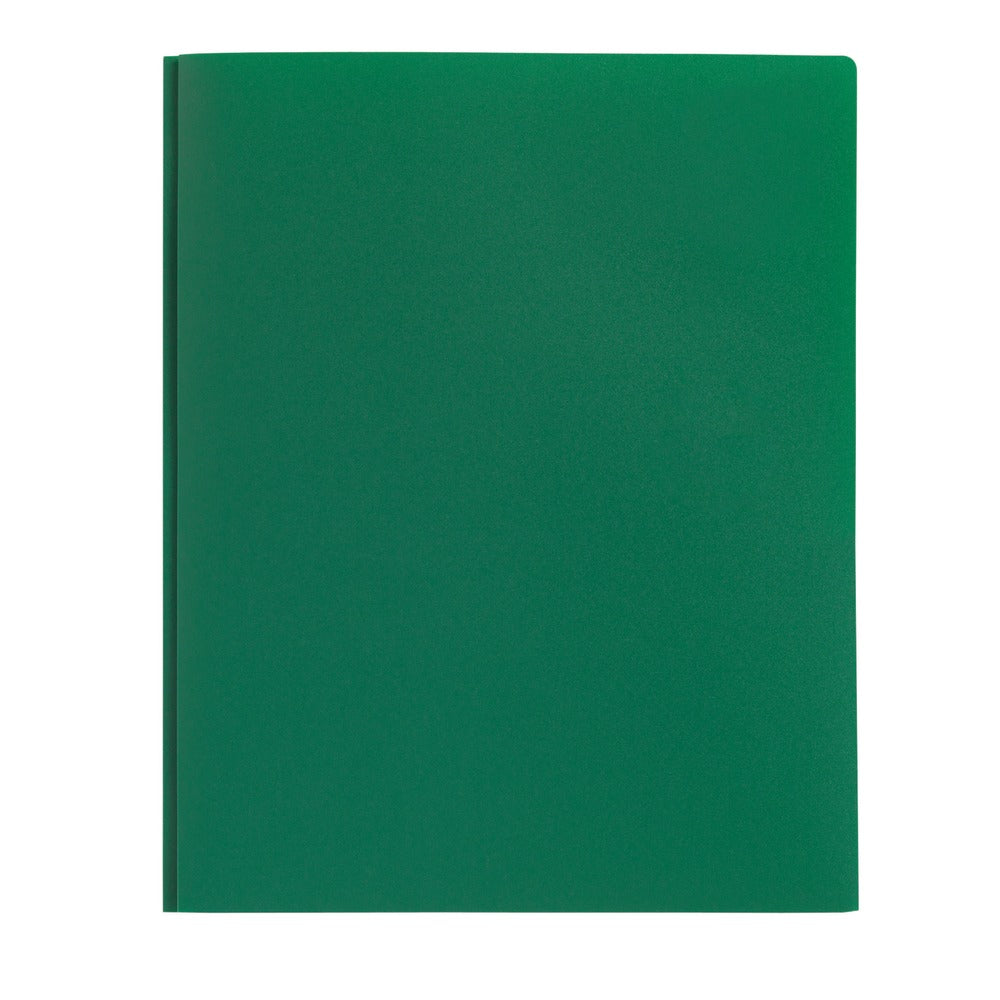 Office Depot Brand Poly 2-Pocket Portfolio With Fasteners, Green