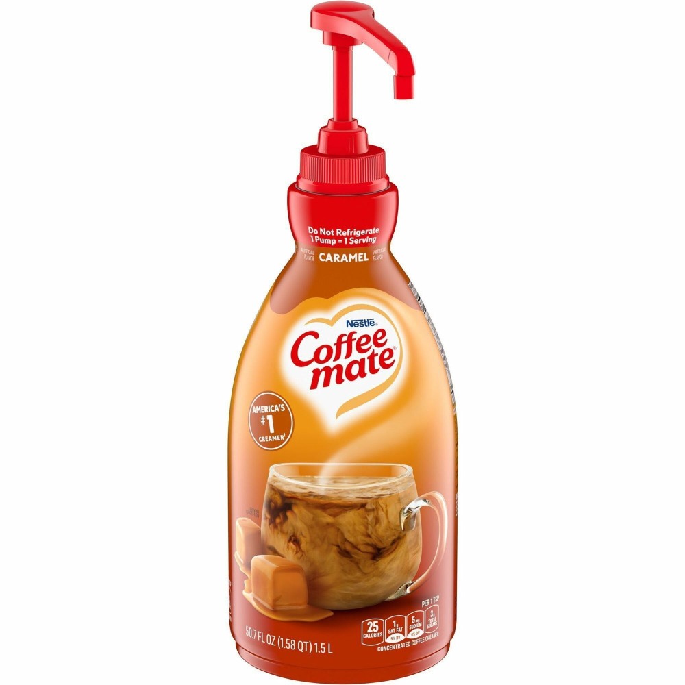 Nestle Professional Solutions Caramel Liquid Concentrate Coffee Creamer, 50.7 Oz, Pump Bottle, 73358