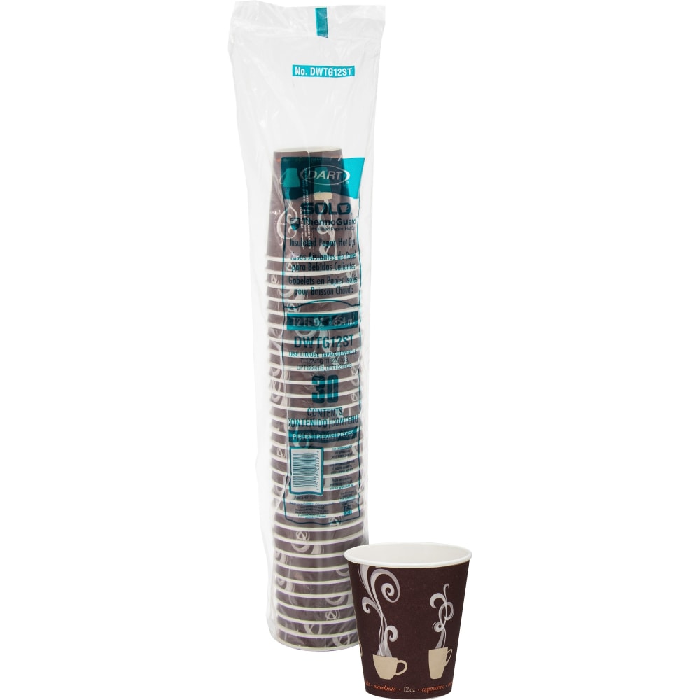 Solo Cup ThermoGuard Insulated Paper Hot Cups, 12 Oz, Multicolor, Bag Of 30 Cups