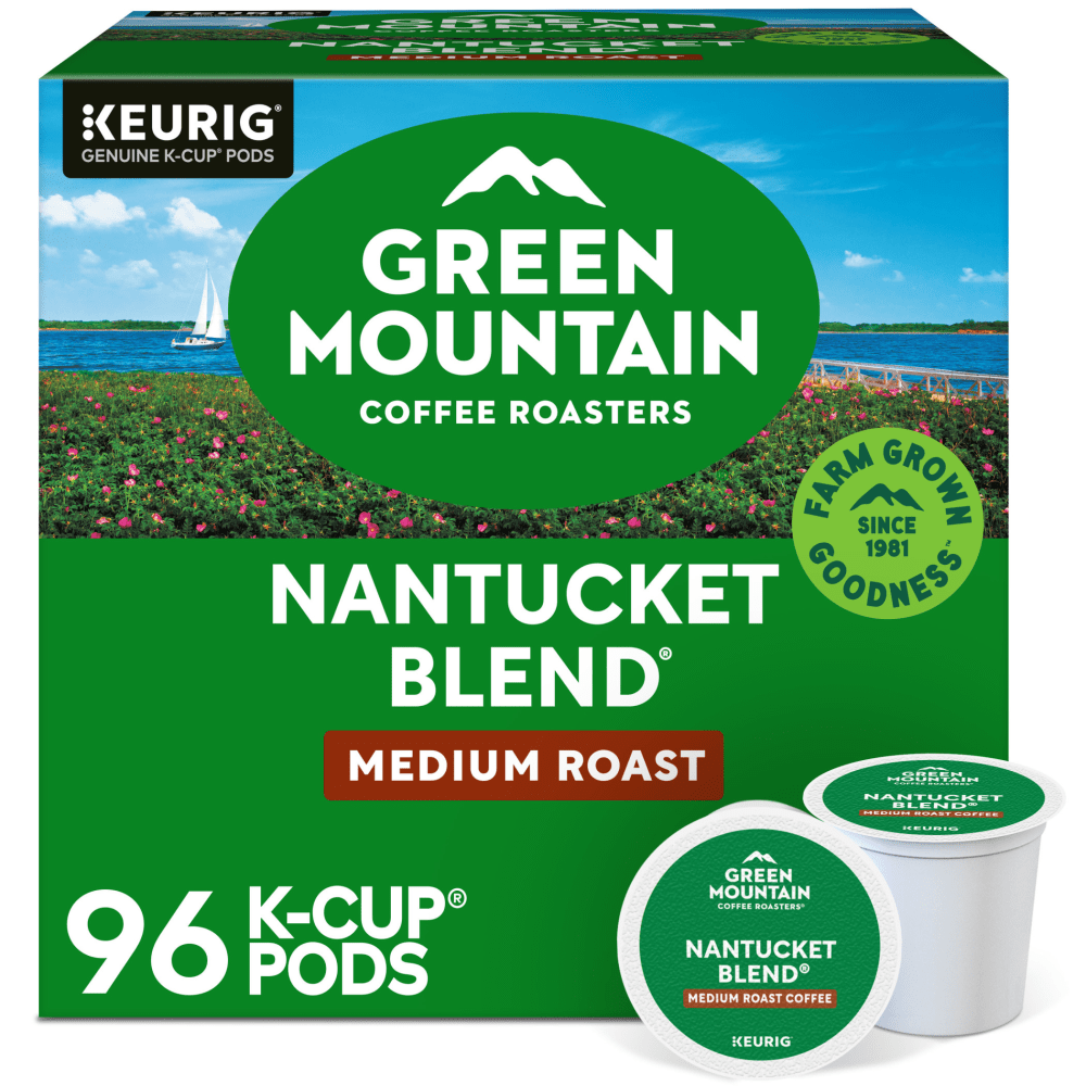 Green Mountain Coffee Roasters Nantucket Blend Keurig Single-Serve K-Cup Pods, Medium Roast, 96 Count, 4 Boxes of 24