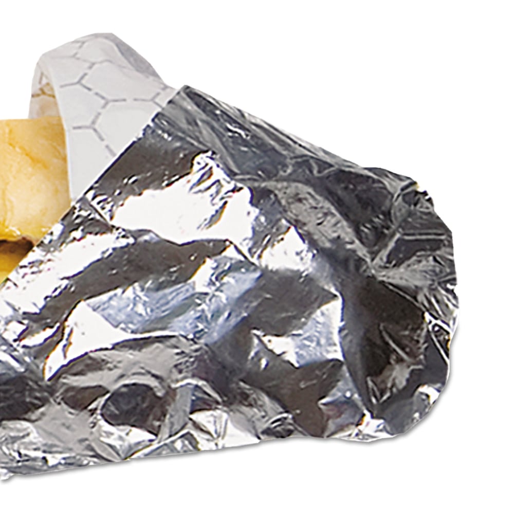 Bagcraft Honeycomb Insulated Wrap, 10-1/2in x 13in, Silver, 500 Wraps Per Pack, Carton Of 4 Packs