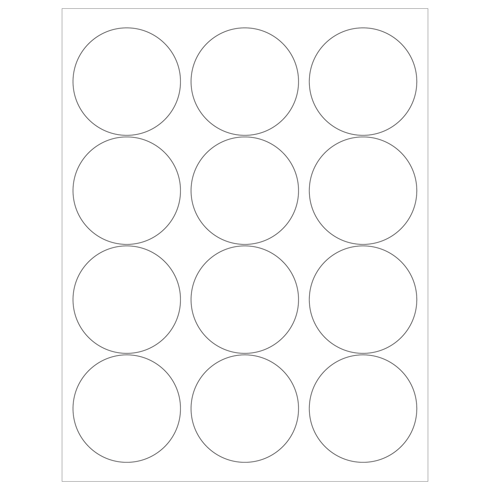 Tape Logic Inkjet/Laser Labels, LL146, Round, 2 1/2in, White, Case Of 1,200