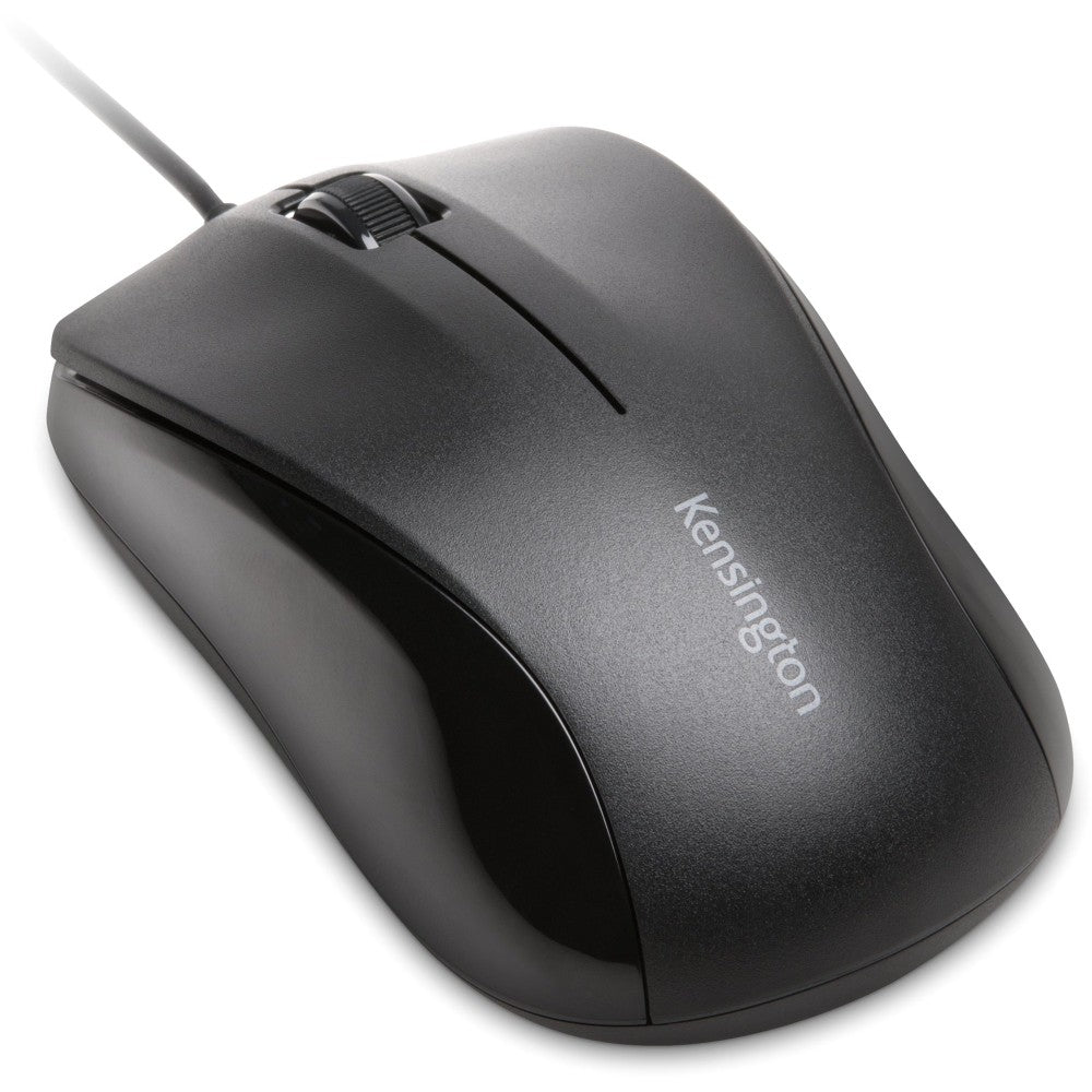 Kensington Mouse for Life USB Three-Button Mouse - Optical - Cable - Black - USB - 1000 dpi - Scroll Wheel - 3 Button(s) - Symmetrical - 1