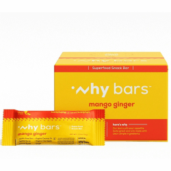 WB5 - Why Bars Superfood Protein Snack Bars - Gluten-free, Dairy-free, Soy-free, Non-GMO, Individually Wrapped - Mango G