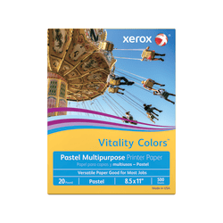 Xerox Vitality Colors Multi-Use Printer & Copy Paper, 1 Ream, Goldenrod, Letter (8.5in x 11in), 500 Sheets Per Ream, 20 Lb, 30% Recycled