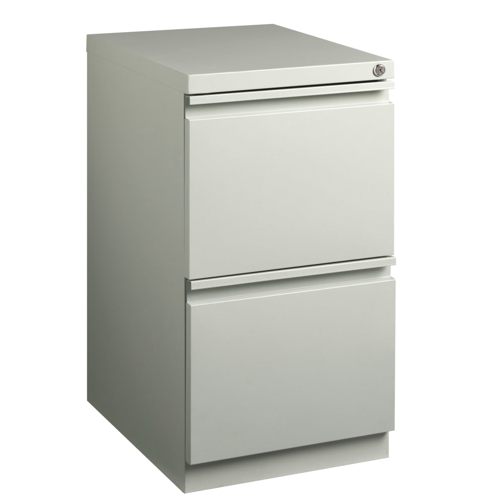 WorkPro 20inD 2-Drawer Letter-Size Vertical Mobile Pedestal File Cabinet, Metal, Light Gray