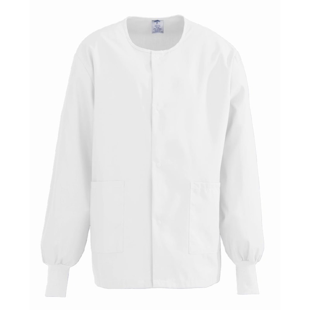 Medline ComfortEase Unisex Warm-Up Scrub Jacket, 5X, White
