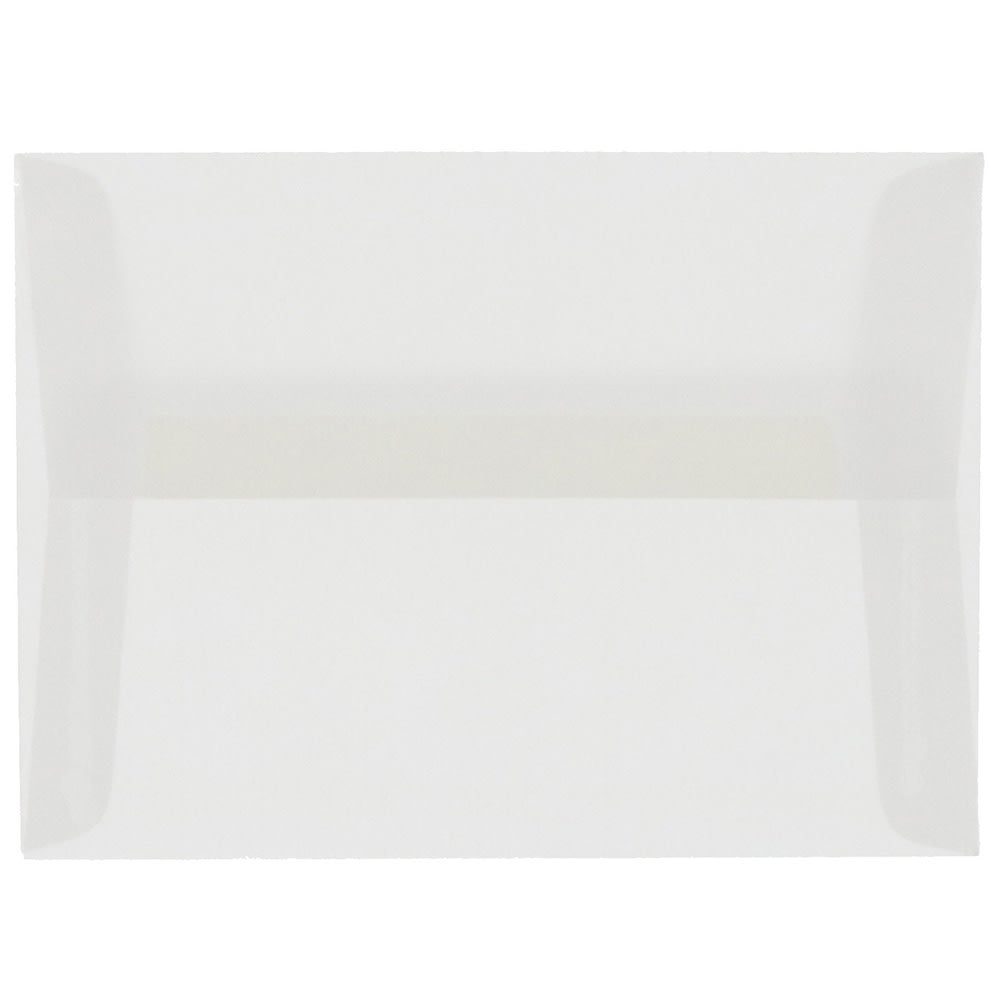 JAM Paper Booklet Invitation Envelopes, A8, Gummed Seal, Clear Translucent, Pack Of 25