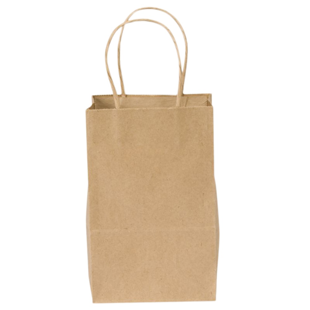 Duro Bag Novolex Paper Shopping Bags, 8 3/8inH x 5 1/4inW x 3 1/4inD, Kraft, Carton Of 250