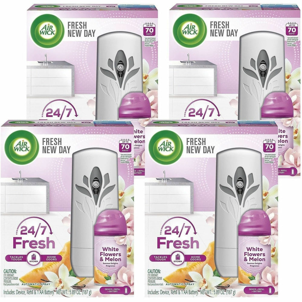 Air Wick Pure 24/7 Summer Air Spray Kit, Spray, Summer Delights, 5.89 Oz, 70 Day, 4 / Carton